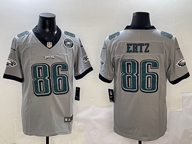 Men Philadelphia Eagles 86 Ertz Grey 2025 Nike Vapor Limited NFL Jersey style 4